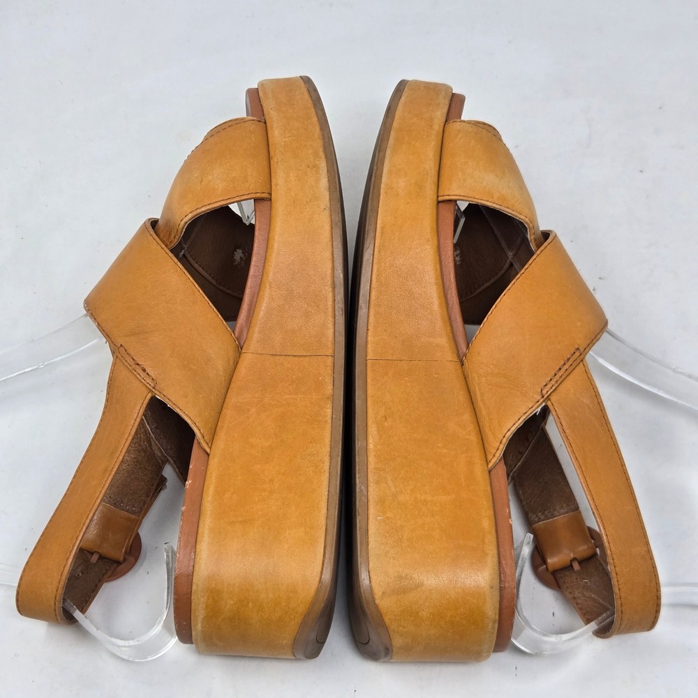 Camper Misia Tan Leather Cross Strap Platform Wedge Sandals K200985-004 Size 36 - Picture 6 of 12